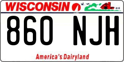 WI license plate 860NJH