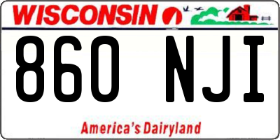 WI license plate 860NJI