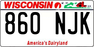 WI license plate 860NJK