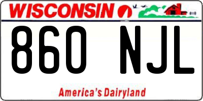 WI license plate 860NJL