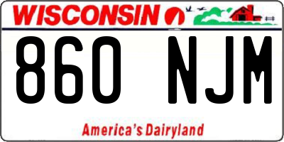 WI license plate 860NJM