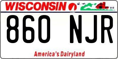 WI license plate 860NJR