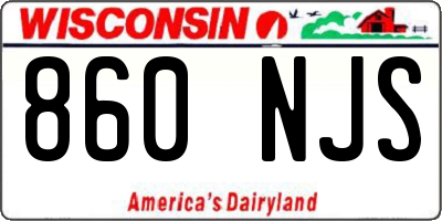 WI license plate 860NJS