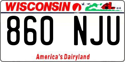WI license plate 860NJU