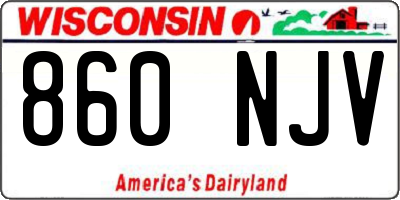 WI license plate 860NJV