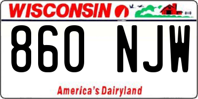WI license plate 860NJW