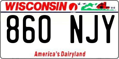 WI license plate 860NJY