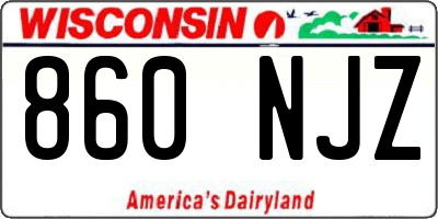 WI license plate 860NJZ