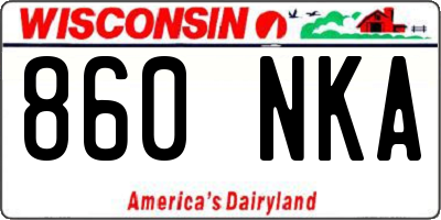 WI license plate 860NKA