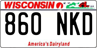 WI license plate 860NKD