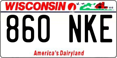 WI license plate 860NKE