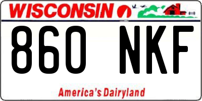 WI license plate 860NKF