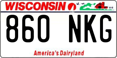 WI license plate 860NKG