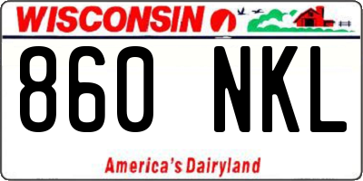 WI license plate 860NKL