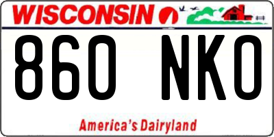 WI license plate 860NKO