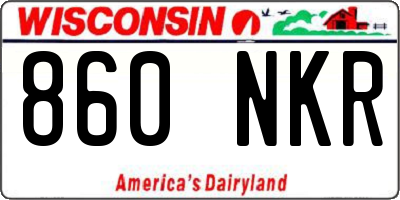 WI license plate 860NKR
