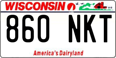 WI license plate 860NKT