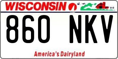 WI license plate 860NKV