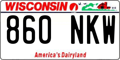 WI license plate 860NKW