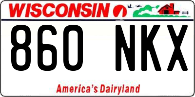 WI license plate 860NKX
