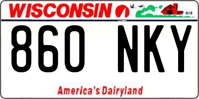 WI license plate 860NKY