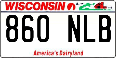 WI license plate 860NLB