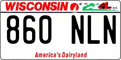 WI license plate 860NLN