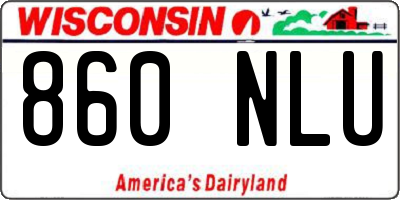 WI license plate 860NLU
