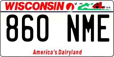 WI license plate 860NME