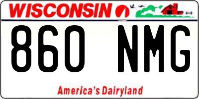 WI license plate 860NMG