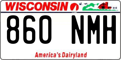 WI license plate 860NMH