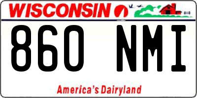 WI license plate 860NMI
