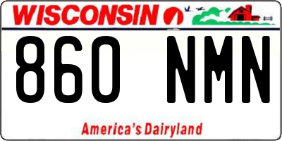 WI license plate 860NMN