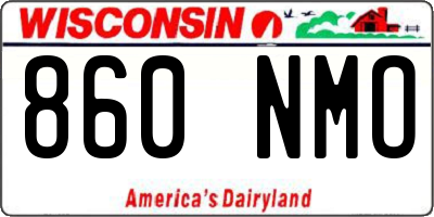 WI license plate 860NMO