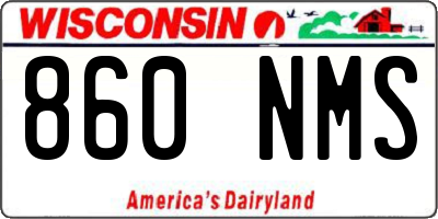 WI license plate 860NMS