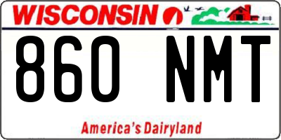 WI license plate 860NMT