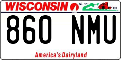 WI license plate 860NMU