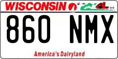WI license plate 860NMX
