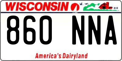 WI license plate 860NNA