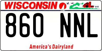 WI license plate 860NNL