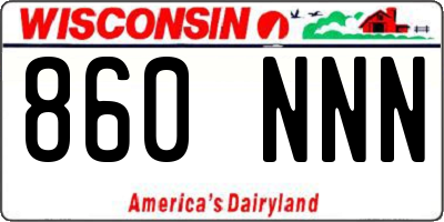 WI license plate 860NNN