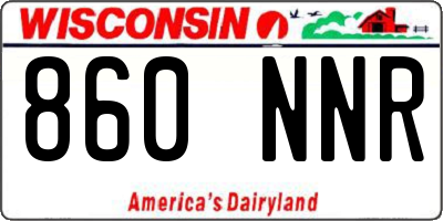 WI license plate 860NNR