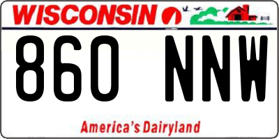 WI license plate 860NNW