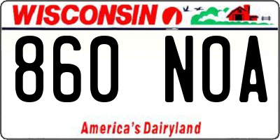 WI license plate 860NOA