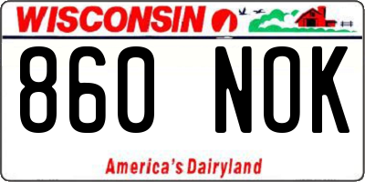 WI license plate 860NOK