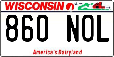 WI license plate 860NOL