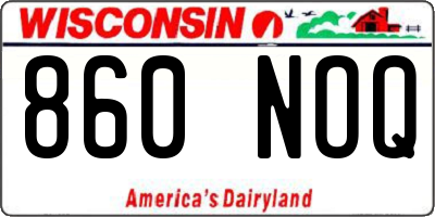 WI license plate 860NOQ