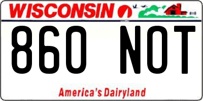 WI license plate 860NOT