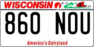 WI license plate 860NOU