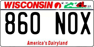 WI license plate 860NOX